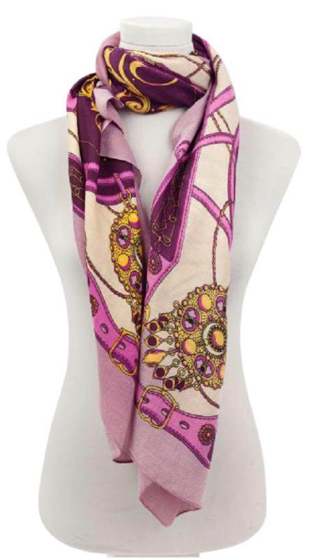 Lady Foulard / Shawl Large Viscos 130X130 cm Lila Pink